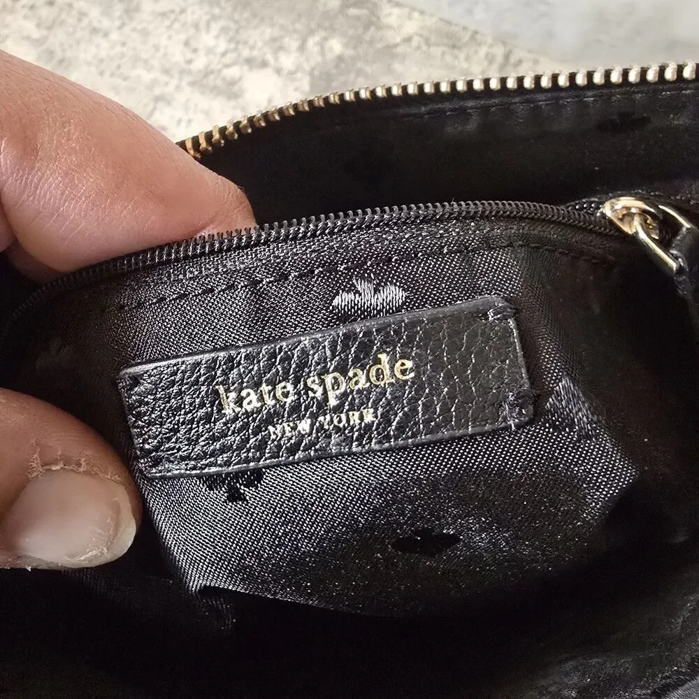 Kate Spade New York Black Crossbody Adjustable Strap Shoulder Bag Gold Hardware